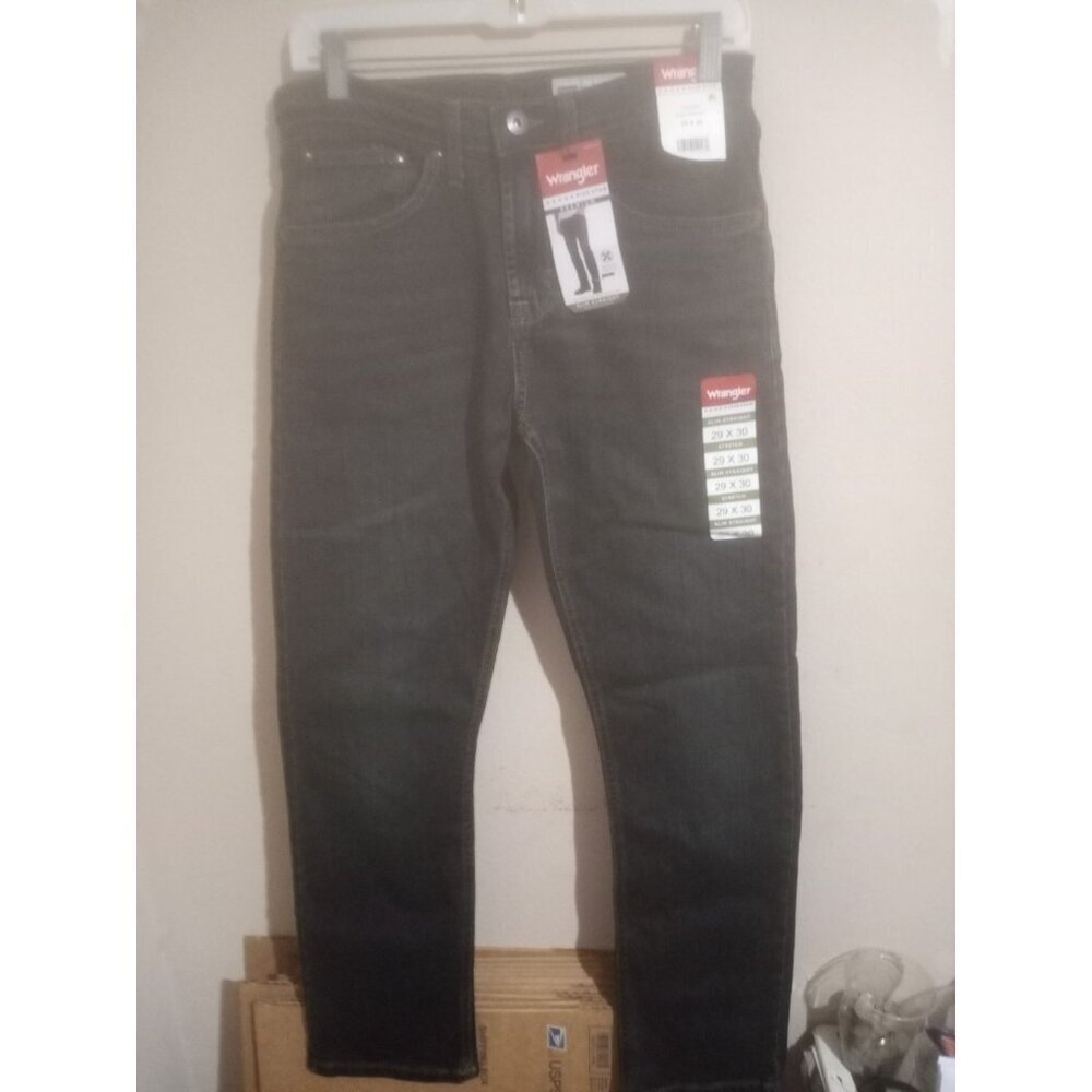 NWT New Men's Wrangler Premium Slim Straight Stretch Denim Jeans 29X30 Blue